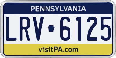 PA license plate LRV6125