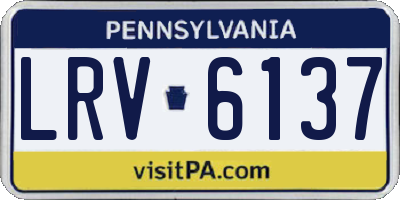 PA license plate LRV6137