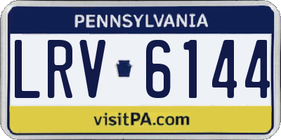 PA license plate LRV6144