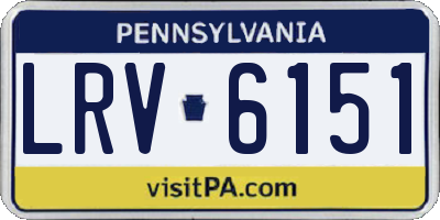 PA license plate LRV6151