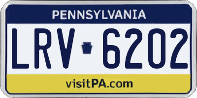 PA license plate LRV6202