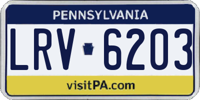 PA license plate LRV6203
