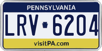 PA license plate LRV6204