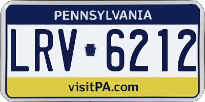 PA license plate LRV6212