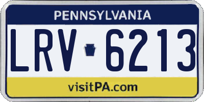 PA license plate LRV6213