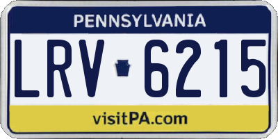 PA license plate LRV6215