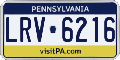 PA license plate LRV6216