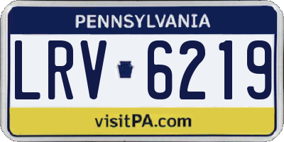 PA license plate LRV6219