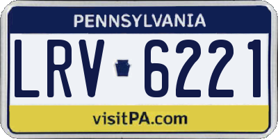 PA license plate LRV6221