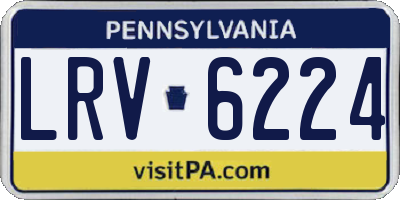 PA license plate LRV6224