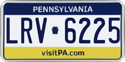 PA license plate LRV6225