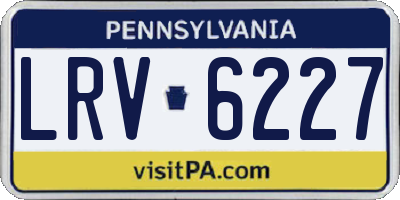 PA license plate LRV6227