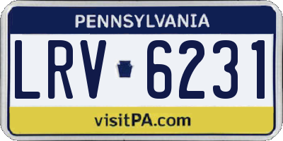 PA license plate LRV6231
