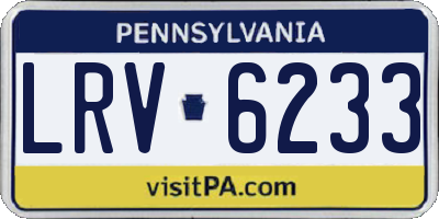 PA license plate LRV6233