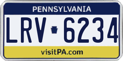 PA license plate LRV6234
