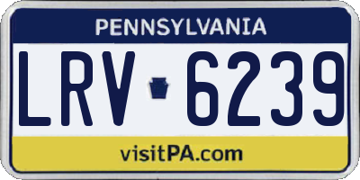PA license plate LRV6239