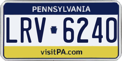 PA license plate LRV6240