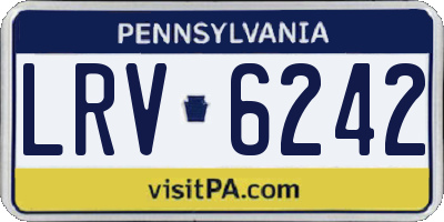 PA license plate LRV6242