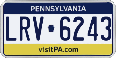 PA license plate LRV6243