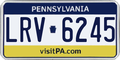PA license plate LRV6245