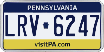 PA license plate LRV6247