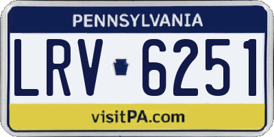 PA license plate LRV6251