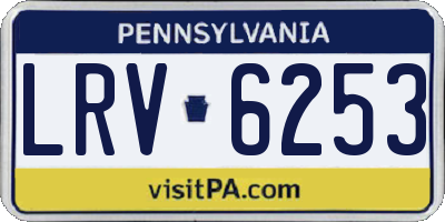 PA license plate LRV6253