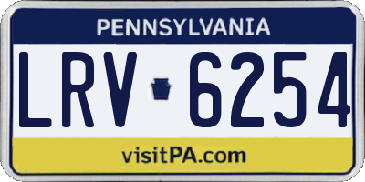 PA license plate LRV6254