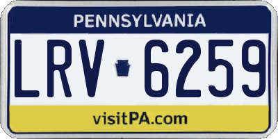 PA license plate LRV6259
