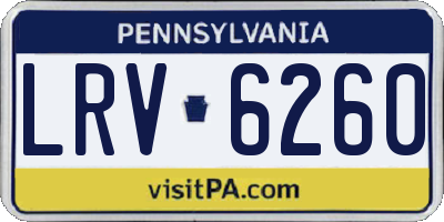 PA license plate LRV6260