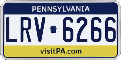 PA license plate LRV6266