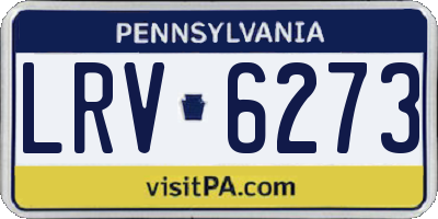 PA license plate LRV6273