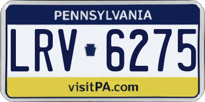 PA license plate LRV6275