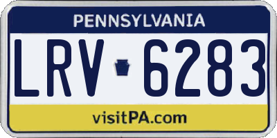 PA license plate LRV6283