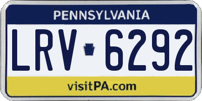 PA license plate LRV6292
