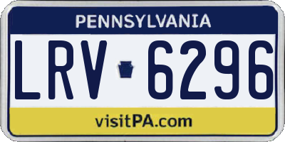 PA license plate LRV6296