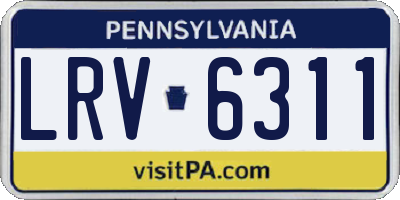 PA license plate LRV6311