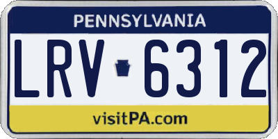 PA license plate LRV6312