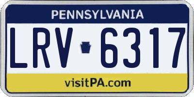 PA license plate LRV6317