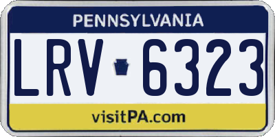 PA license plate LRV6323