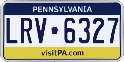 PA license plate LRV6327