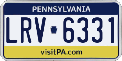 PA license plate LRV6331