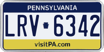 PA license plate LRV6342