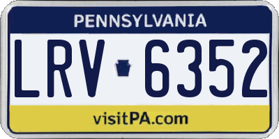 PA license plate LRV6352