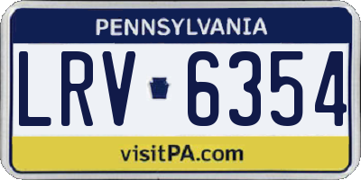 PA license plate LRV6354