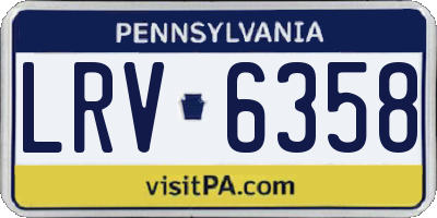 PA license plate LRV6358