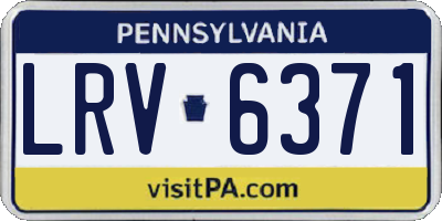 PA license plate LRV6371