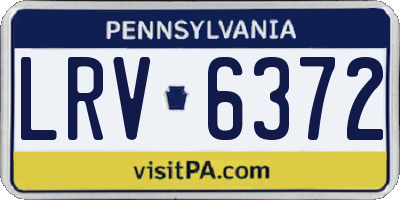 PA license plate LRV6372