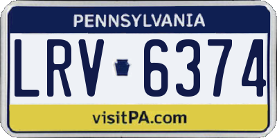 PA license plate LRV6374
