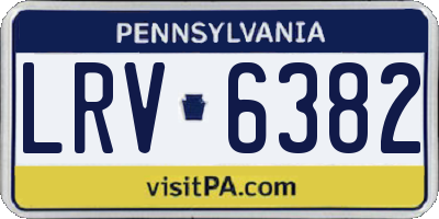 PA license plate LRV6382